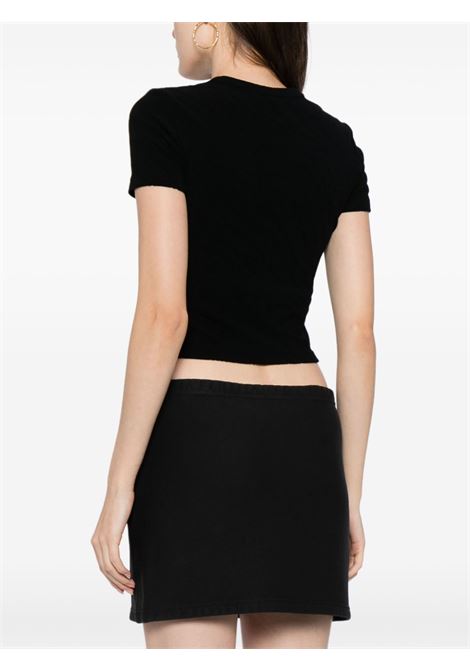 Black logo-jacquard knitted top Alexander wang - women ALEXANDER WANG | 4CC1241426001